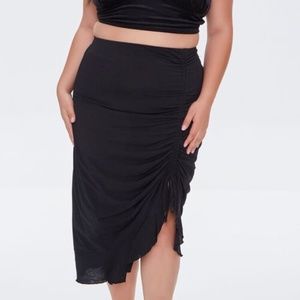 Forever 21+ Ruched Drawstring Midi Skirt NWT Size 2X & 3X